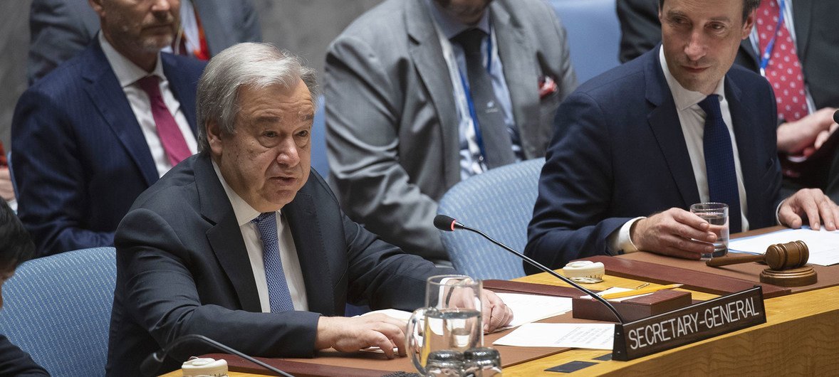 Генеральный секретарь ООН Антониу Гутерриш выступил в Совете Безопасности. 