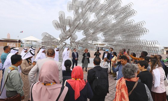 A public art sculpture called Forever Bicycle, made up of 720 carefully stacked bicycles, has just been unveiled in Abu Dhabi, United Arab Emirates.