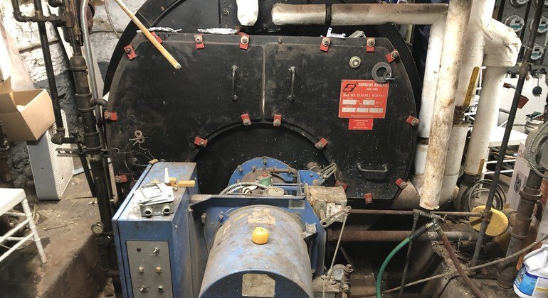 An inefficient steam boiler, the kind that is being replaced in passive house projects