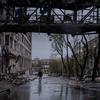 Une vue de la dévastation à Kharkiv, Ukraine, le 18 avril 2022.