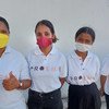 Nas escolas do Timor-Leste, são realizadas campanhas contra a Covid-19. 