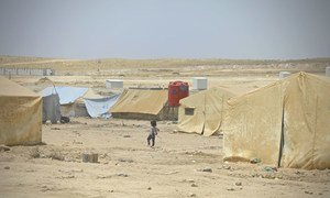 A child walks in Al Hol camp in northeast Syria where more than 90 per cent of the people are women and children (file photo).