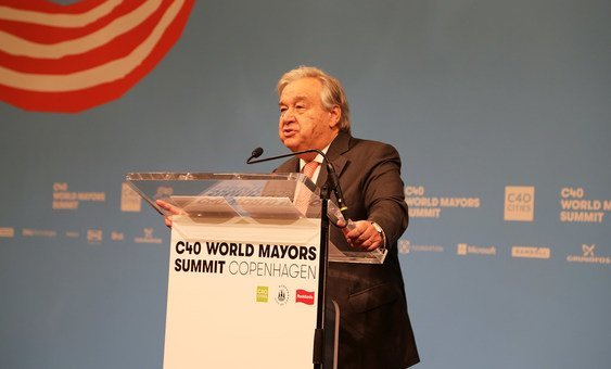 UN Secretary-General António Guterres addresses the C40 World Mayors Summit 2019 in Copenhagen, Denmark.