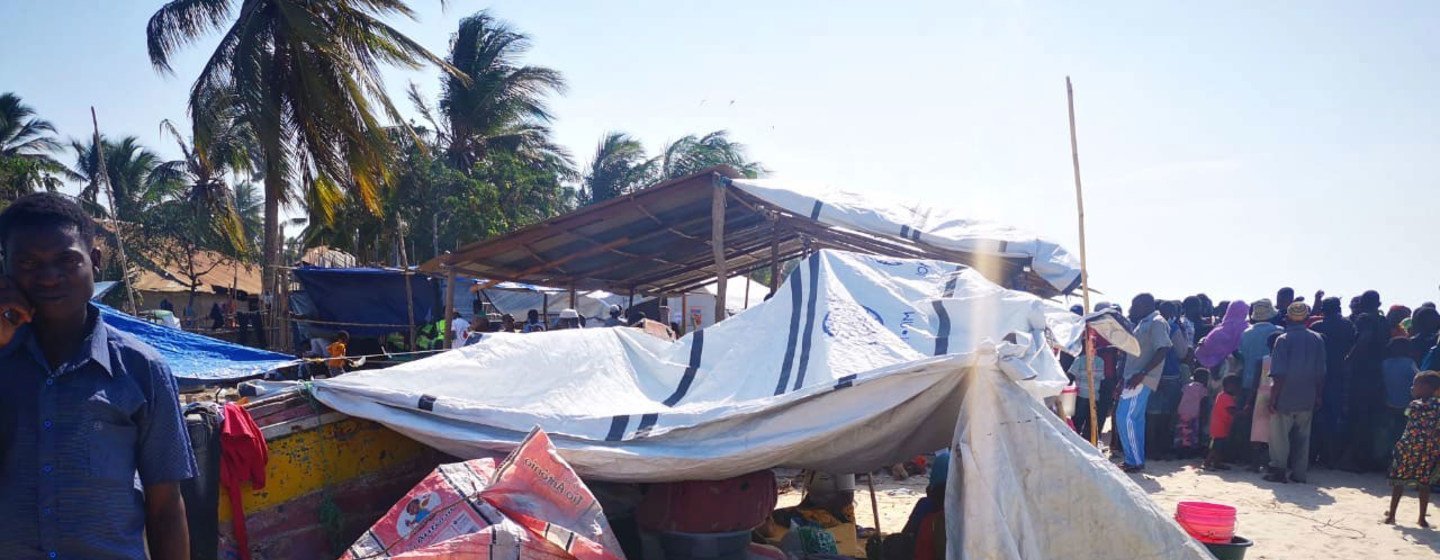 Na capital de Cabo Delgado, Pemba, grupo de deslocados devido a atividade terrorista