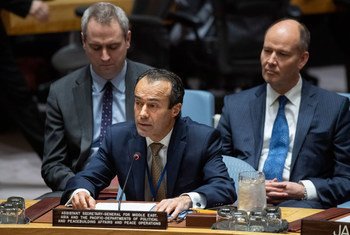 Mohamed Khaled Khiari, Assistant Secretary-General for the Middle East, Asia and the Pacific, briefs the Security Council meeting on Non-proliferation/Democratic People’s Republic of Korea.