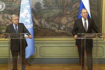 Генеральный секретарь ООН Антониу Гутерриш и министр иностранных дел РФ Сергей Лавров провели пресс-конференцию по результатам переговоров в Москве.