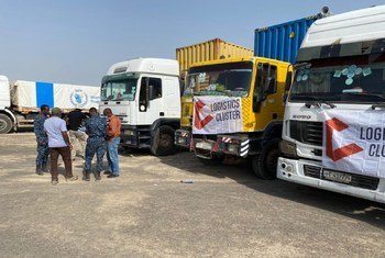 Humanitarian aid being delivered to the Tigray region of Ethiopia by a convoy of 50 trucks .