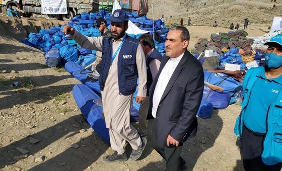 The UN Resident Coordinator in Afghanistan, Ramiz Alakbarov, visits the Paktika earthquake zone, where the UN has provided tents, food, household items and cash.