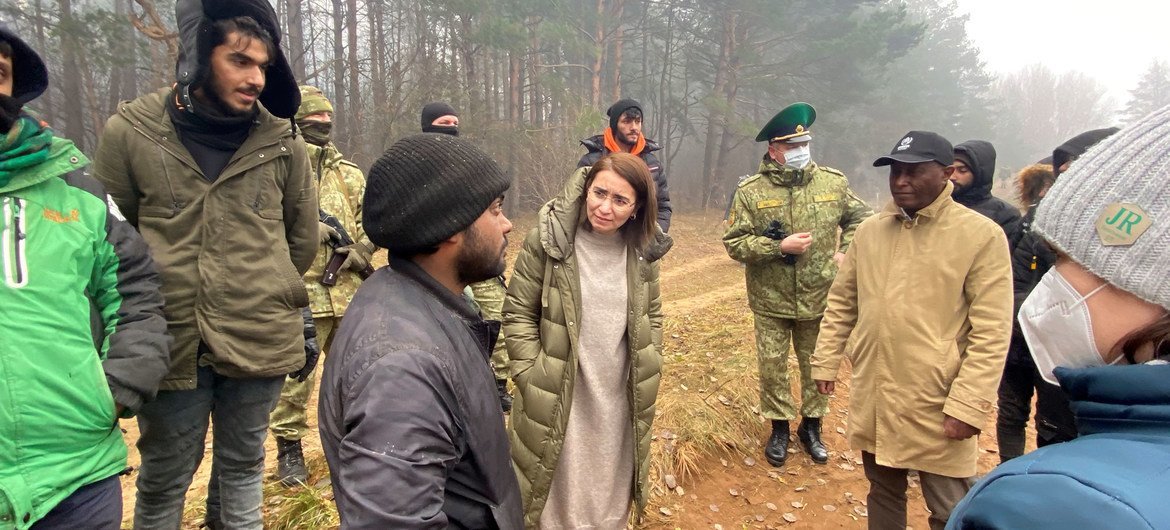 Migrants stranded in harsh conditions on the Belarus-Poland border.