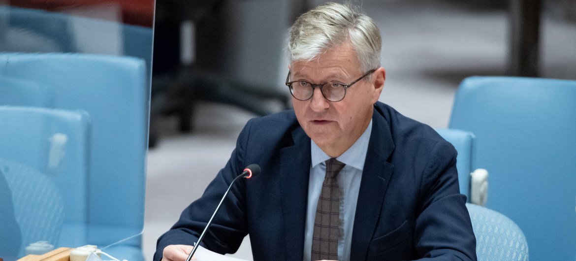 Jean-Pierre Lacroix, Under-Secretary-General for Peace Operations, briefs the Security Council meeting on Peace and security in Africa.