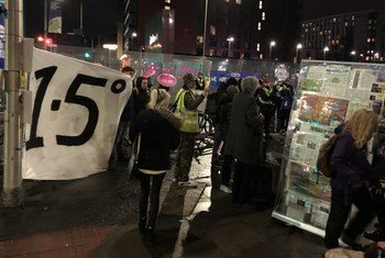 Demonstrators outside the COP26 conference site