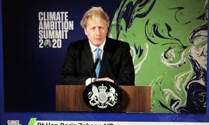 The Prime Minister of the United Kingdom, Boris Johnson, addresses the Climate Ambition Summit.