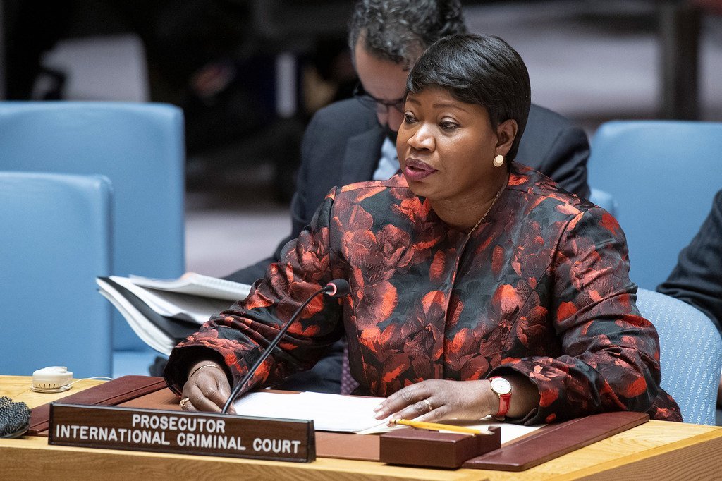 فاتو بنسودا، المدعية العامة للمحكمة الجنائية الدولية، تقدم تقريرها الثلاثين عن الوضع في دارفور خلال جلسة لمجلس الأمن حول السودان وجنوب السودان. 18 ديسمبر 2019