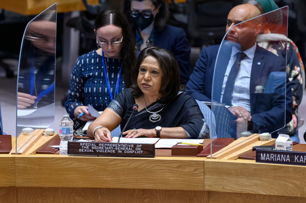 Pramilla Patten, representante especial del Secretario General sobre Violencia Sexual en los conflictos durante una intervención ante el Consejo de Seguridad.
