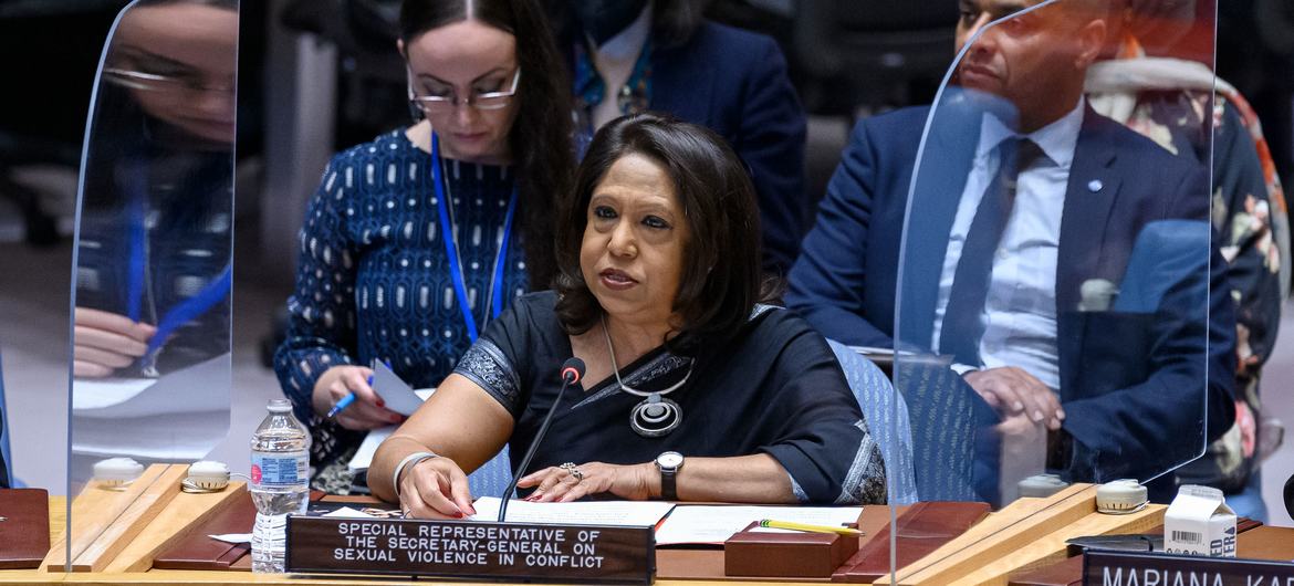 Pramila Patten, Secretary-General's Special Representative on Sexual Violence in Conflict, summarizes the United Nations Security Council meeting on women and peace and security (file image).