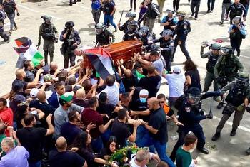 The funeral of Shirin Abu Akleh in Jerusalem