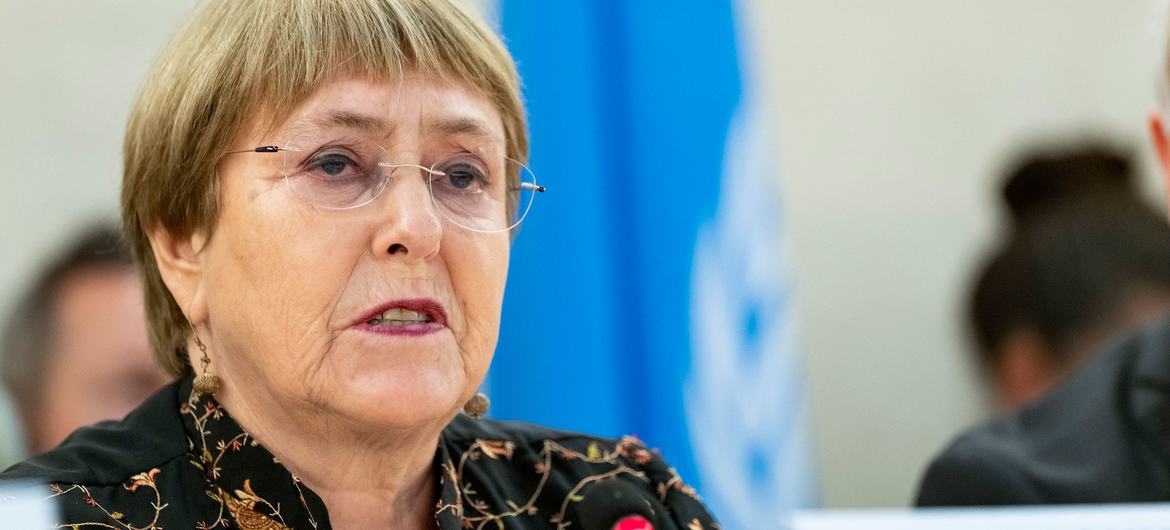 La Alta Comisionada de las Naciones Unidas para los Derechos Humanos, Michelle Bachelet, durante la 50ª sesión del Consejo de Derechos Humanos.