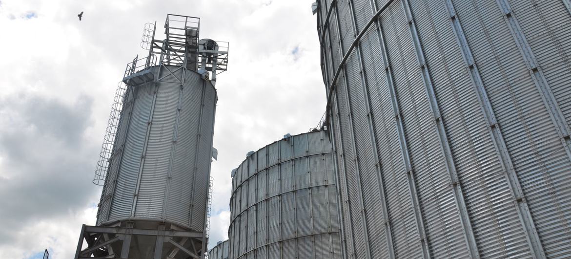 Des silos de céréales en Ukraine.