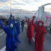 Protesters outside the COP26 conference site 
