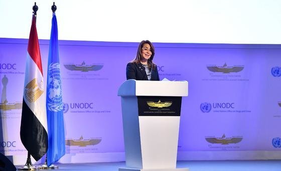 Directora Ejecutiva de la Oficina de las Naciones Unidas contra la Droga y el Delito (UNODC), Ghada Waly, durante la apertura de la Novena sesión de la Conferencia de los Estados Partes de la Convención de las Naciones Unidas contra la Corrupción, que tuvo lugar en Sharm El-Sheikh, Egipto.