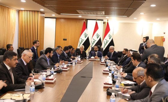 Special Representative of the Secretary-General for Iraq Jenin Hennes-Blaschaert addresses the House of Representatives in Baghdad, Iraq. (13 November 2019)