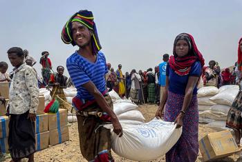 توزيع الغذاء في منطقة أفار شمال إثيوبيا.