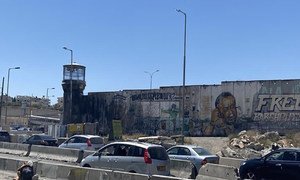 Qalandia checkpoint between East Jerusalem and Ramallah in the West Bank.
