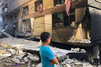 加沙地带的多处房屋在近期的巴以冲突中严重受损。