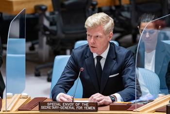 هانز غروندبرغ ، المبعوث الخاص للأمين العام لليمن، يدلي ببيان أمام مجلس الأمن على الوضع في الشرق الأوسط (اليمن).