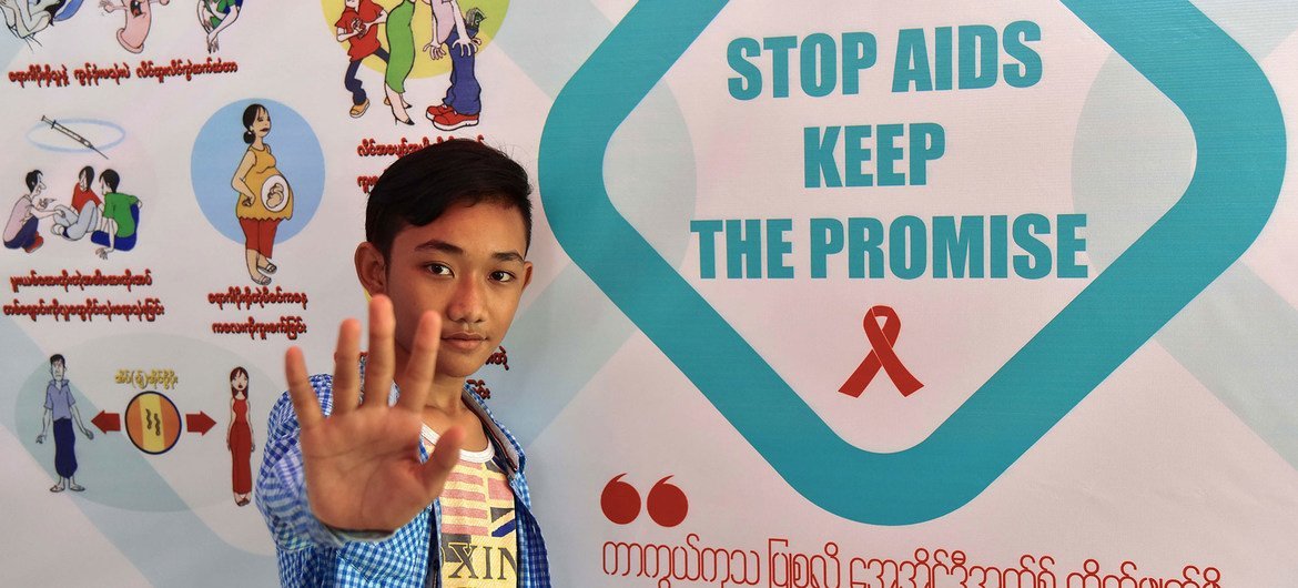 UNICEF is helping rise  awarness of HIV and AIDS successful  Myanmar.