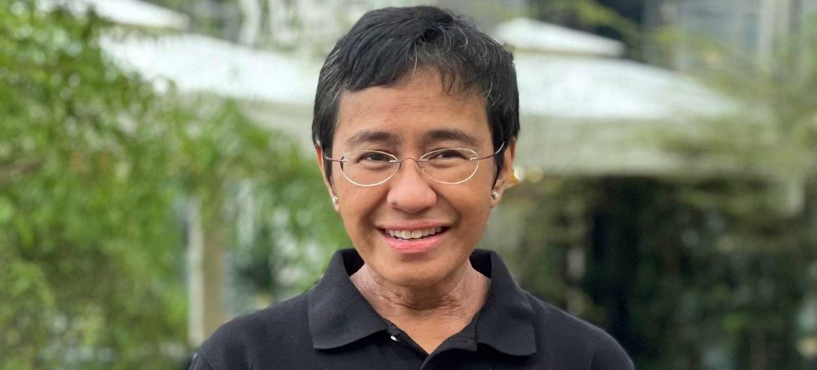  Filipino journalist Maria Ressa at a press conference in October 2021 following her Nobel Peace Prize win.