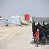 مخيم الهول في شمال شرق سوريا يضم أكثر من 70،000 شخص وأكثر من 90% منهم نساء وأطفال. ويشكل العراقيون والسوريون أكثر من 80% من عدد سكان المخيم (حزيران/يونيو 2019).