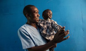 A survivor of Ebola works in a childcare centre in Butembo in the east of the Democratic Republic of the Congo. (August 2019)