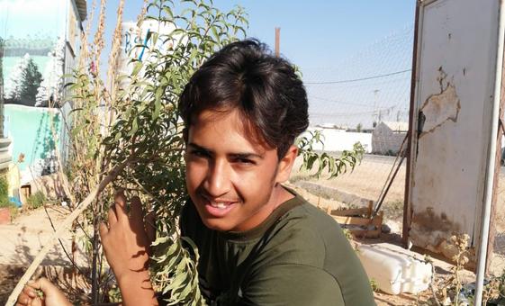 Mohammed Gasim Al-Lubbad, seorang pengungsi muda dari kamp Zaatari di Yordania.