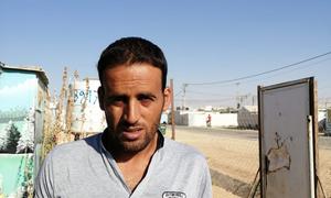 Adil Tughan, mkimbizi wa Syria akiwa katika kambi ya wakimbizi ya Al Zaatari nchini Jordan