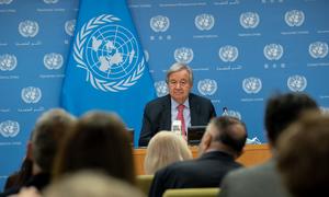 El Secretario General António Guterres informa a los medios de comunicación antes de la semana del debate de alto nivel de la Asamblea General de la ONU