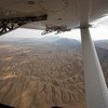 从飞机上鸟瞰阿富汗南部。（2019年11月图片）