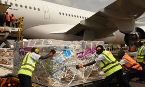 UNICEF delivers essential medical equipment to Uganda in early February.