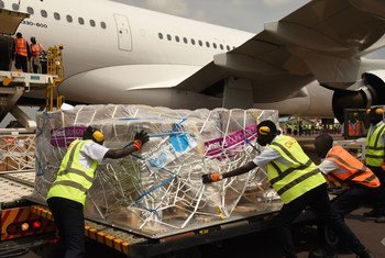 UNICEF delivers essential medical equipment to Uganda in early February.