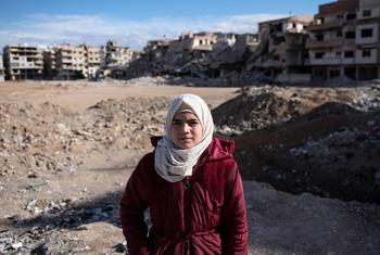 Eleven-year-old Aminah has lived through the devastating conflict in Syria, which killed her dad and eldest brother.