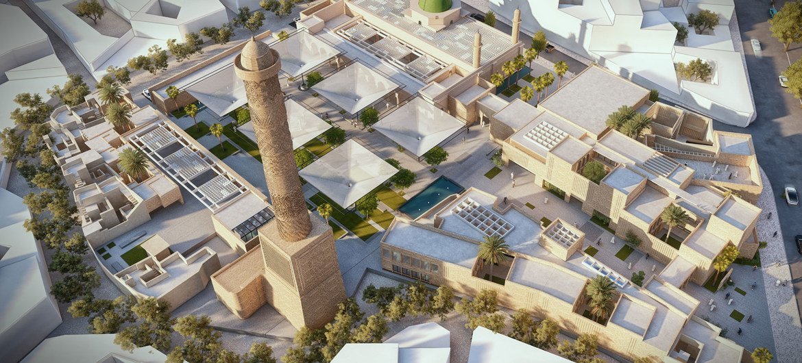 联合国教科文组织宣布伊拉克摩苏尔重建努里清真寺建筑群的建筑设计竞赛获奖名单。
