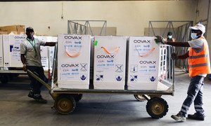 More than 355,000 doses of COVID-19 vaccines shipped by COVAX arrive in Niamey, the capital of Niger. 