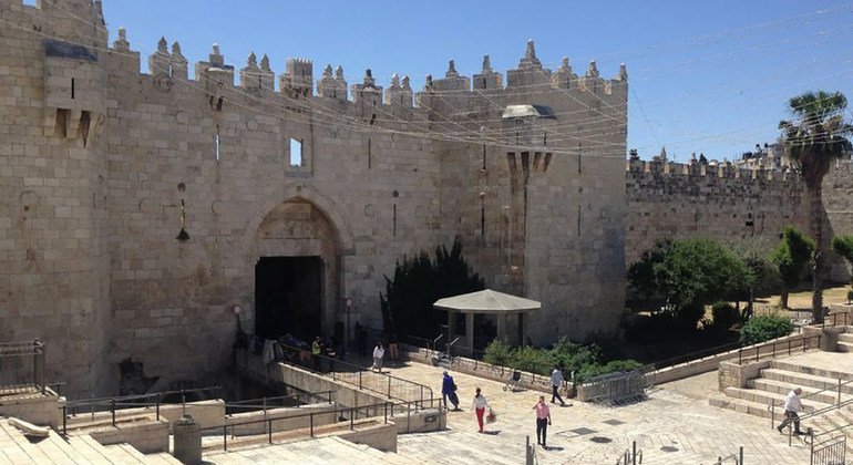 斋月冲突过后的东耶路撒冷大马士革门。