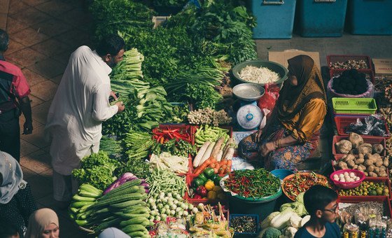 A food market in Kelantan, Malaysia.