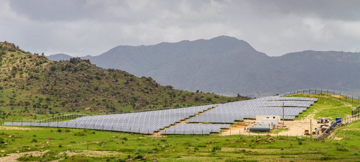 A solar mini-grid system in Eritrea powers two rural towns and surrounding villages.