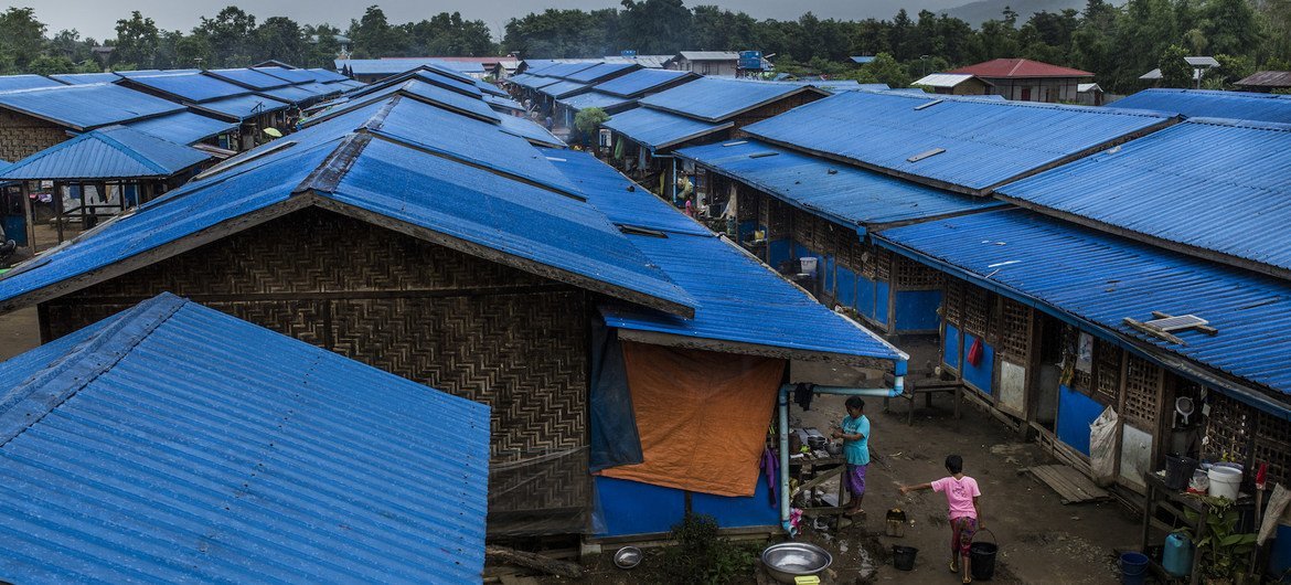 As of the start of 2021, about one million people are in need of humanitarian aid and protection in Myanmar. Pictured here, an IDP camp in Myanmar’s Kachin province. (file photo) 