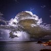 Nubes tormentosas se forman sobre el océano en Port Macquarie,Australia.