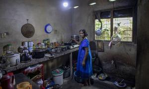 With cooking gas in short supply, families in Sri Lanka are now using traditional fireplaces to cook meals.