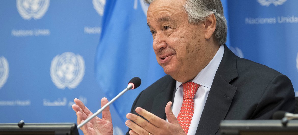 संयुक्त राष्ट्र महासचिव एंतोनियो गुटेरेश. 