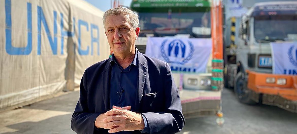 Le Haut-Commissaire des Nations Unies pour les réfugiés, Filippo Grandi, visite les entrepôts du HCR à Kaboul, en Afghanistan (photo d'archives).